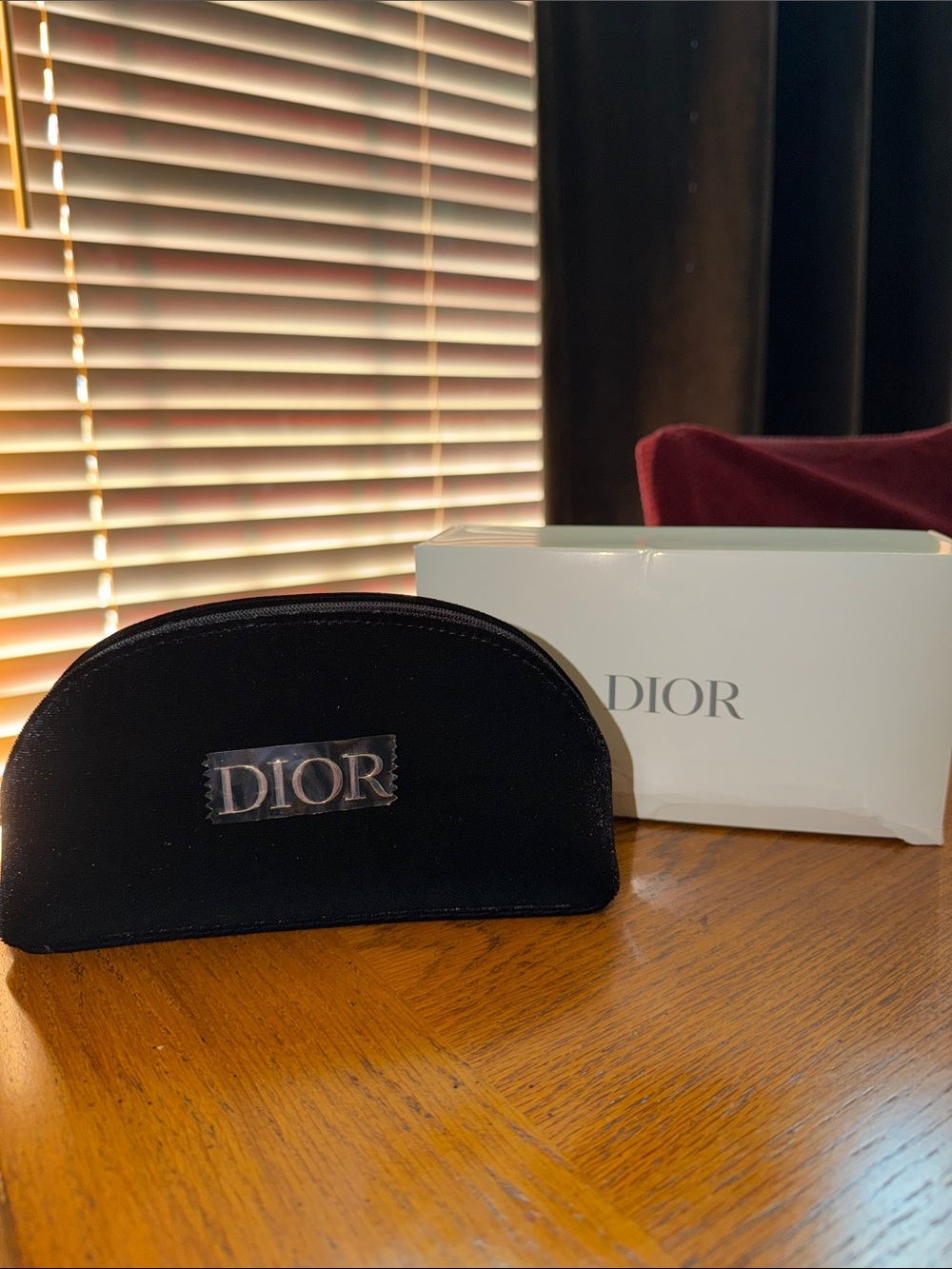 Dior Black Velvet Pouch